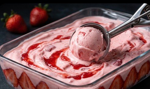 Ultra-Creamy Strawberry Banana Ice Cream (No Machine Needed!)